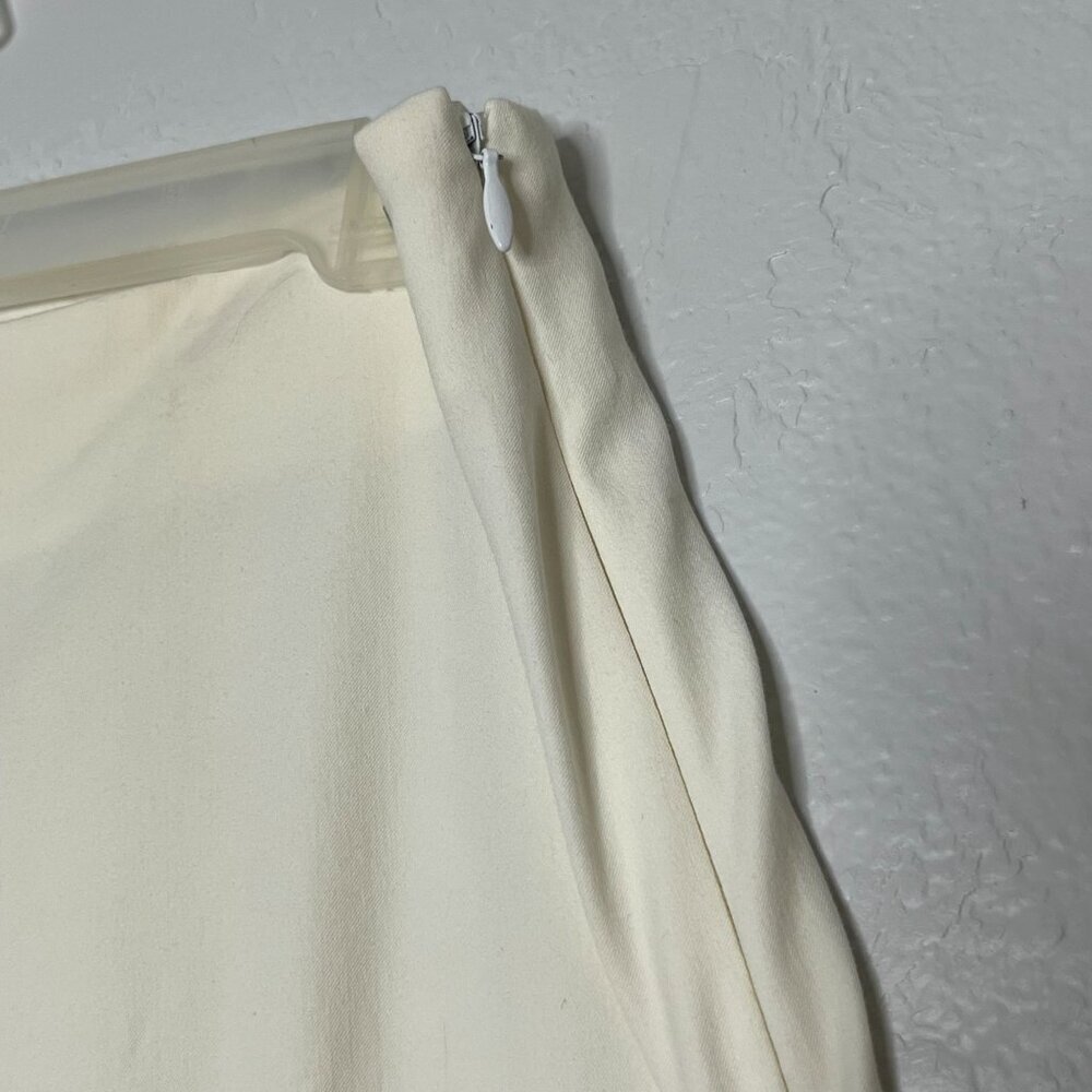 Gunex Off White Side Zip Closure Slim Leg Ankle Dress Pants Polyester Stretch Si - Picture 3 of 9